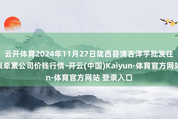 云开体育2024年11月27日陇西县清吉洋芋批发往返市集有限牵累公司价钱行情-开云(中国)Kaiyun·体育官方网站 登录入口