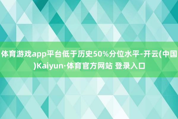 体育游戏app平台低于历史50%分位水平-开云(中国)Kaiyun·体育官方网站 登录入口
