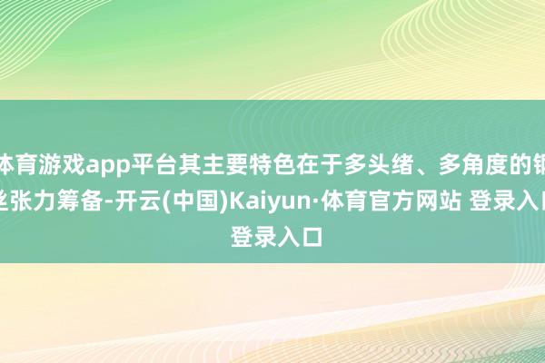 体育游戏app平台其主要特色在于多头绪、多角度的钢丝张力筹备-开云(中国)Kaiyun·体育官方网站 登录入口