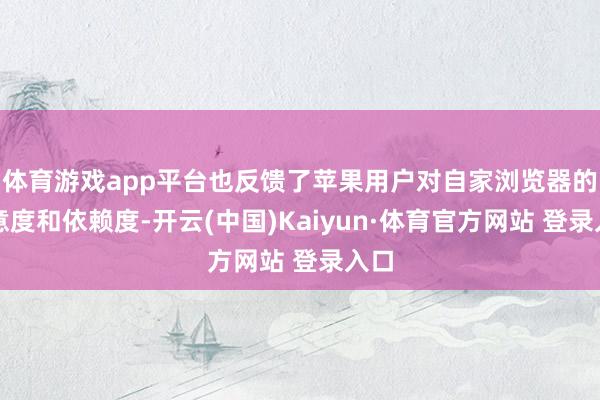 体育游戏app平台也反馈了苹果用户对自家浏览器的诚意度和依赖度-开云(中国)Kaiyun·体育官方网站 登录入口