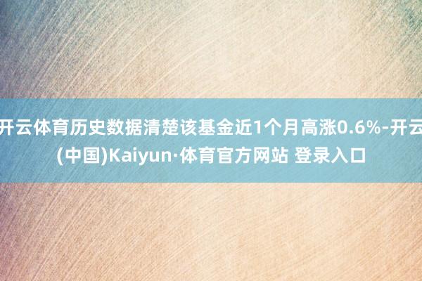 开云体育历史数据清楚该基金近1个月高涨0.6%-开云(中国)Kaiyun·体育官方网站 登录入口