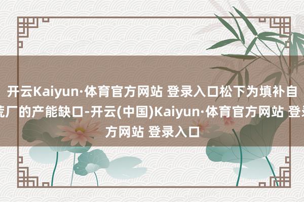 开云Kaiyun·体育官方网站 登录入口松下为填补自有开荒厂的产能缺口-开云(中国)Kaiyun·体育官方网站 登录入口