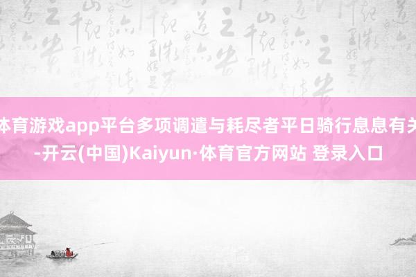 体育游戏app平台多项调遣与耗尽者平日骑行息息有关-开云(中国)Kaiyun·体育官方网站 登录入口