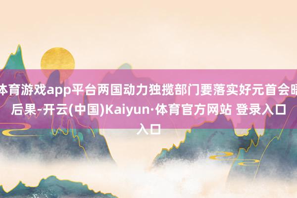 体育游戏app平台两国动力独揽部门要落实好元首会晤后果-开云(中国)Kaiyun·体育官方网站 登录入口