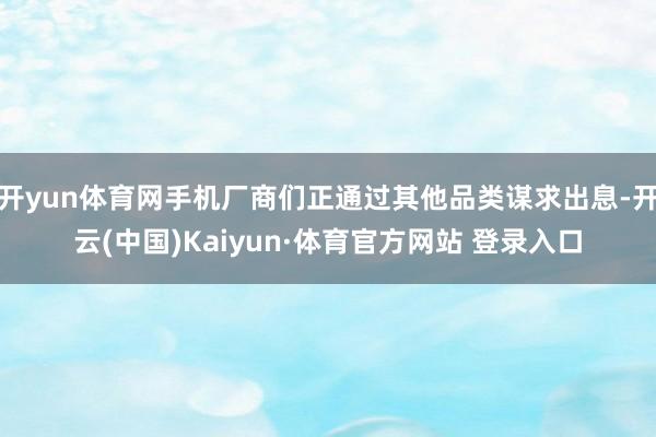 开yun体育网手机厂商们正通过其他品类谋求出息-开云(中国)Kaiyun·体育官方网站 登录入口